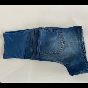 Pregnancy Maternity jeans short pale blue
